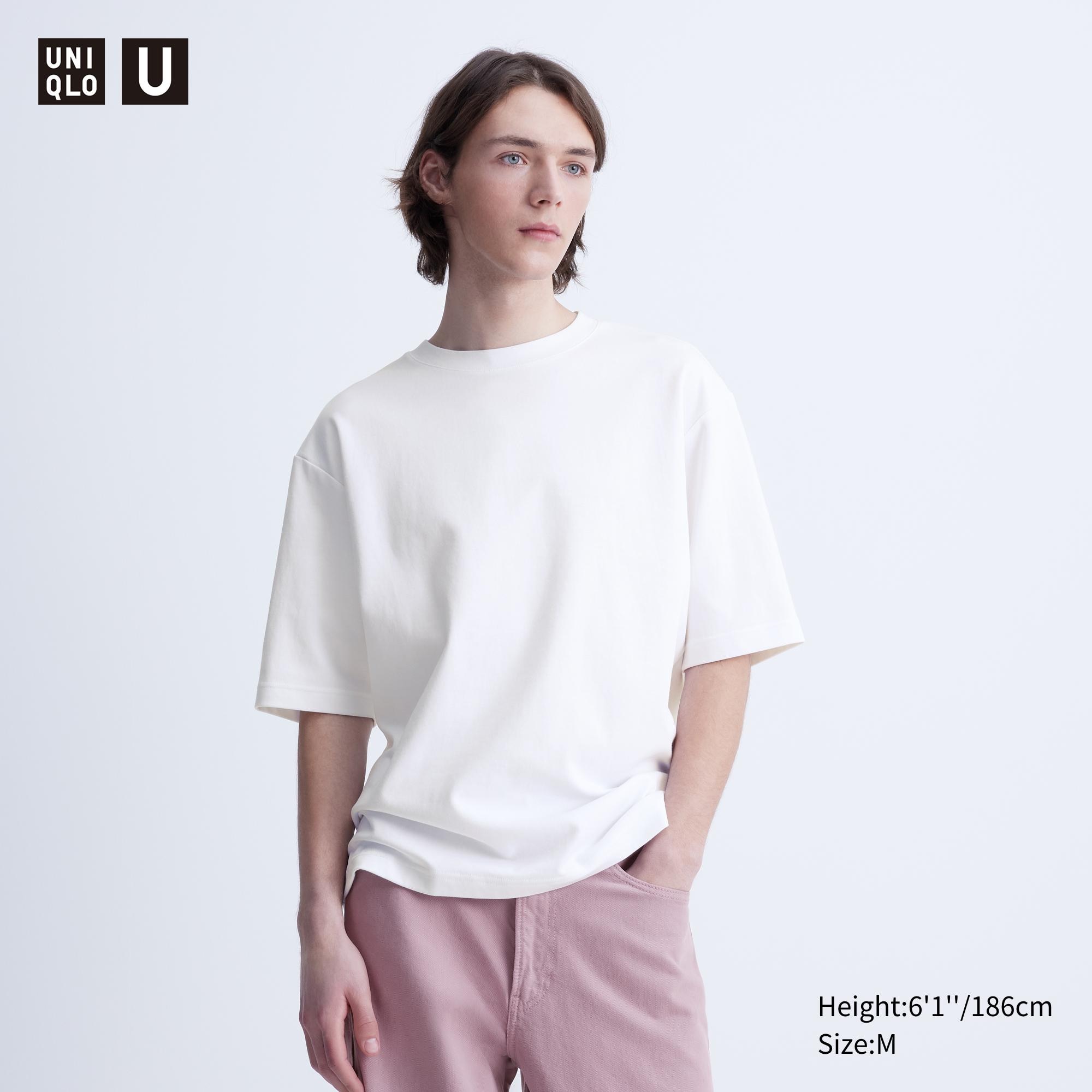 

Хлопковая футболка оверсайз с круглым вырезом AIRism UNIQLO, белый