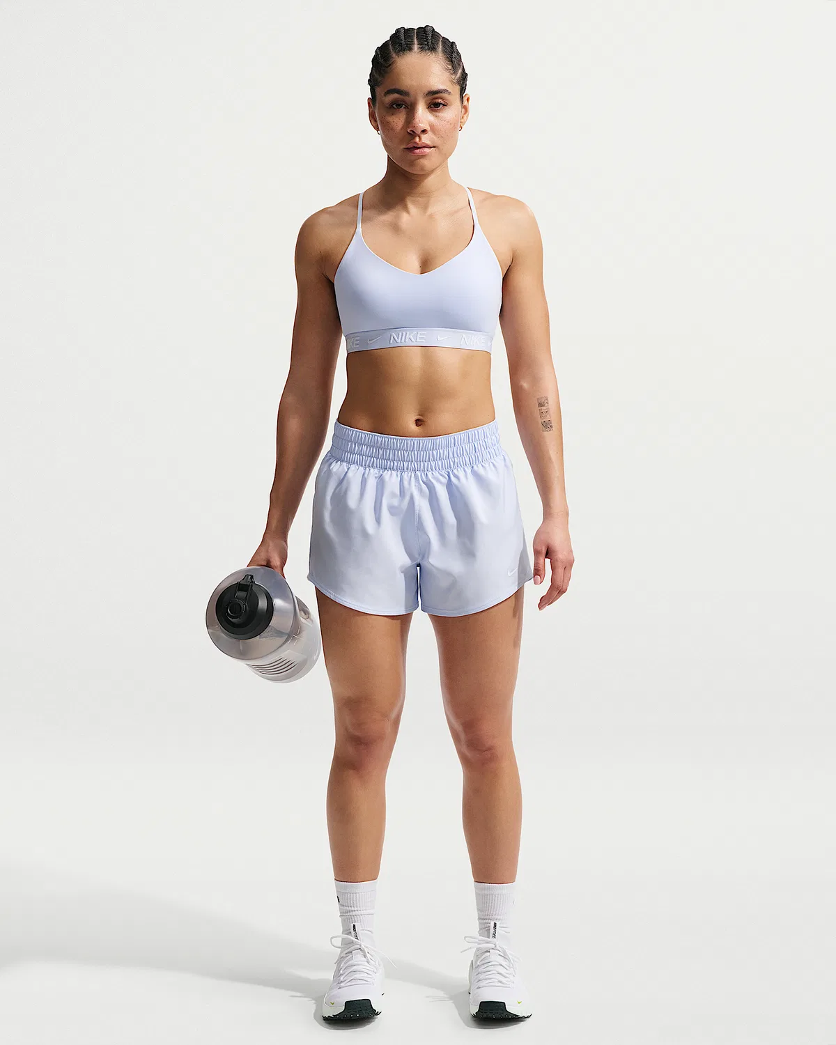 Женский спортивный бюстгальтер Nike Indy Light Support с регулировкой и подкладкой, Hydrogen Blue — фото 4