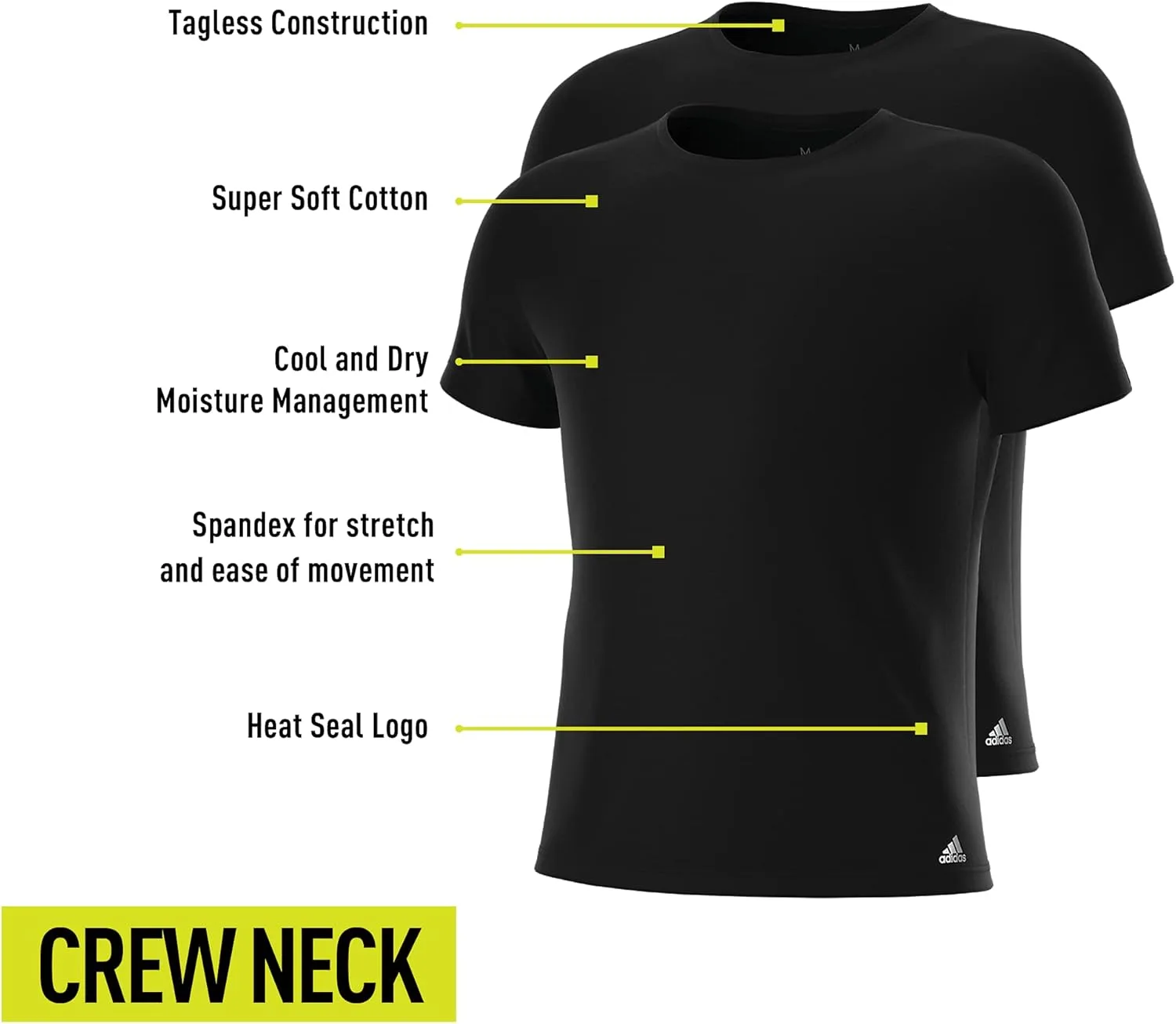 Мужские футболки adidas Stretch Cotton Crew Neck (2 шт) — фото 4