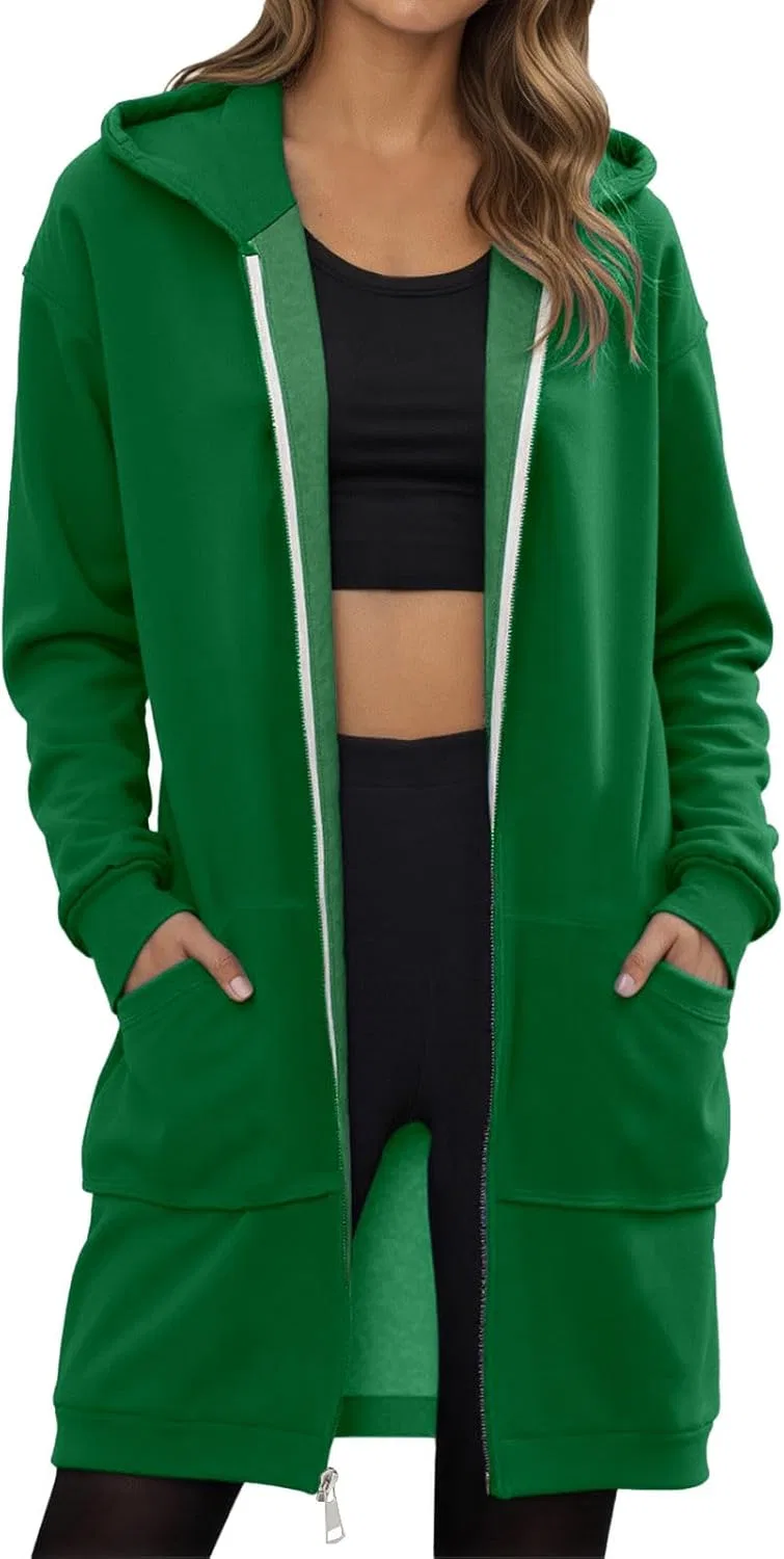 Худи оверсайз женское с карманами, молнией, Polyester, 01-gn1