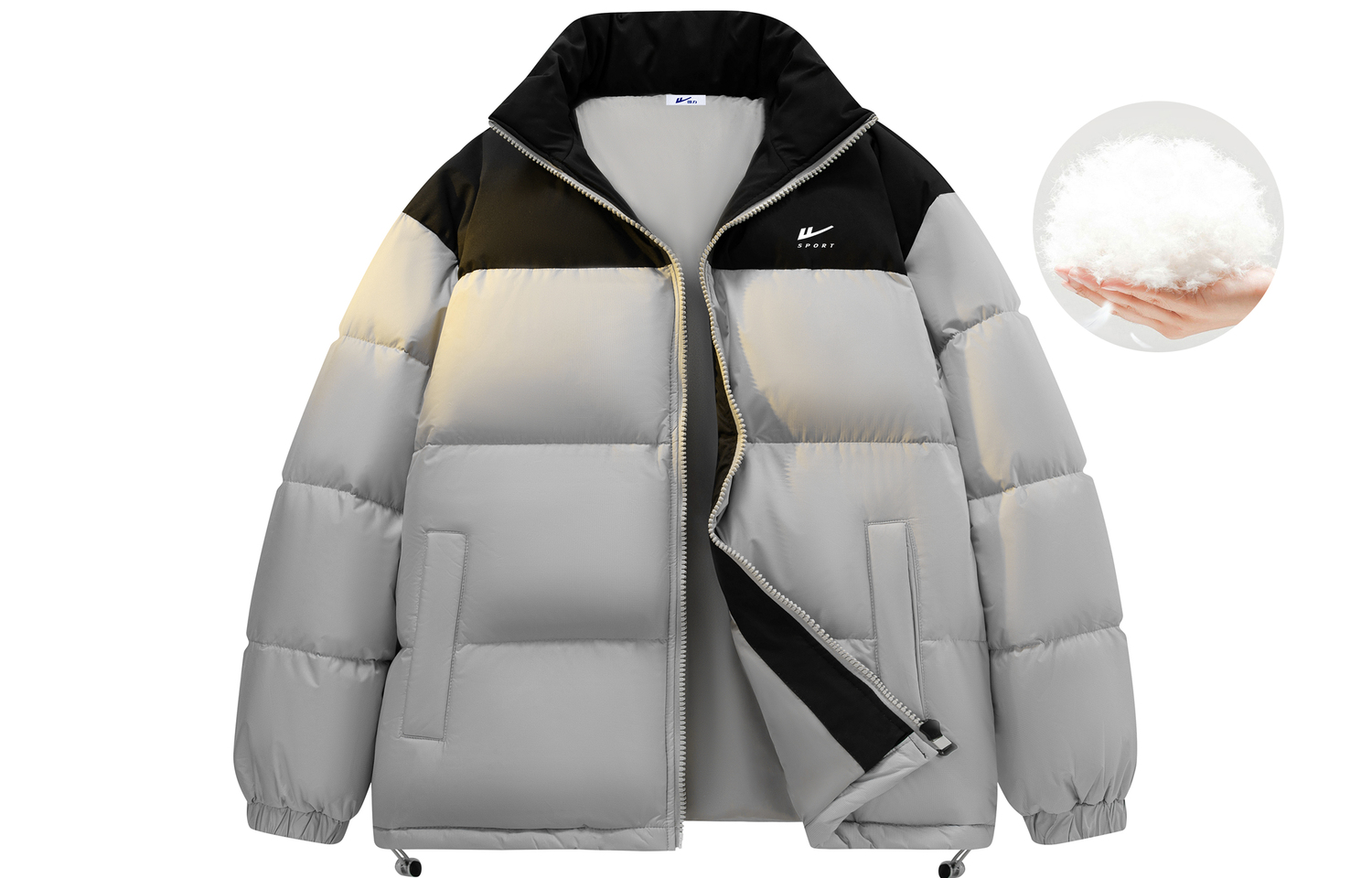 

WARRIOR Пуховик унисекс серии Candy Cube, Dark Gray Multicolor