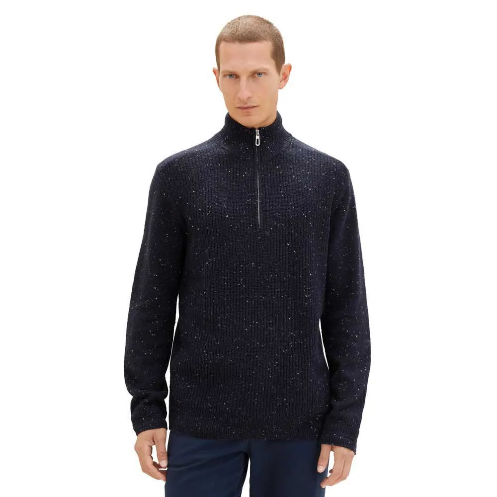 

Свитер Tom Tailor 1039673 Nep Structured Knit Troyer Half Zip, синий