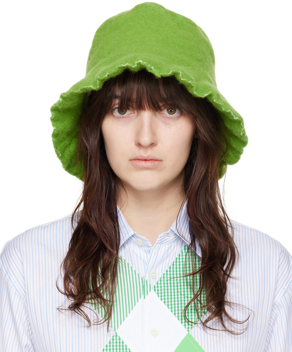 

Панама из шерстяного нейлонового твида Comme des Garcons Shirt, Green