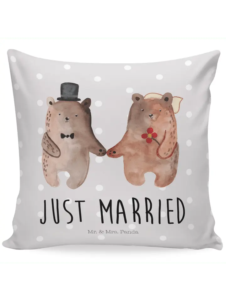 

Подушка Mr. & Mrs. Panda, серый пастельный