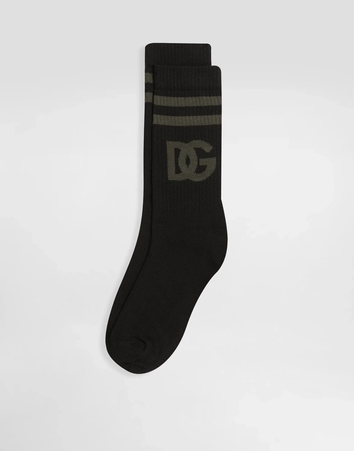 Хлопковые носки с жаккардовым логотипом DG DOLCE & GABBANA, мультиколор — фото 2