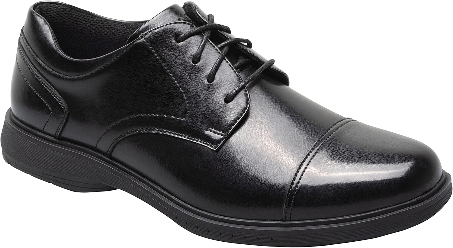 Мужские оксфорды Nunn Bush Pro Cap Toe с технологией комфортной подошвы Kore Slip Resistant, черный — фото 2