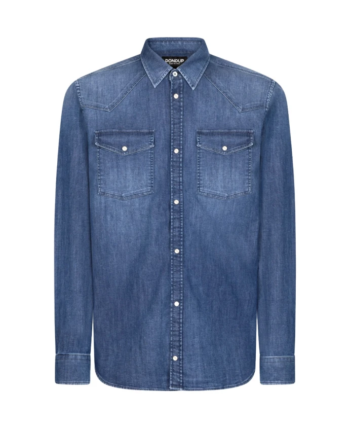 

Джинсовая рубашка приталенного кроя с элементами в стиле вестерн. Dondup, синий