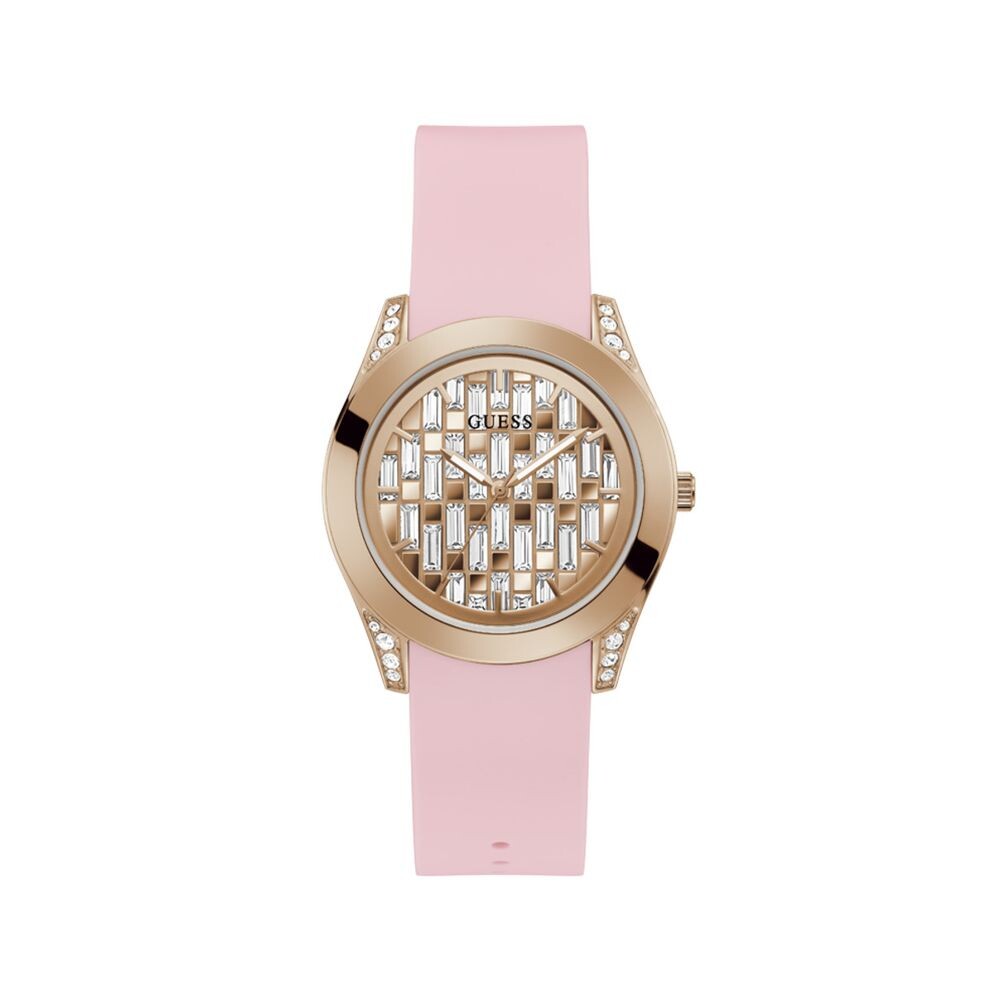 

Розовые силиконовые часы GUESS