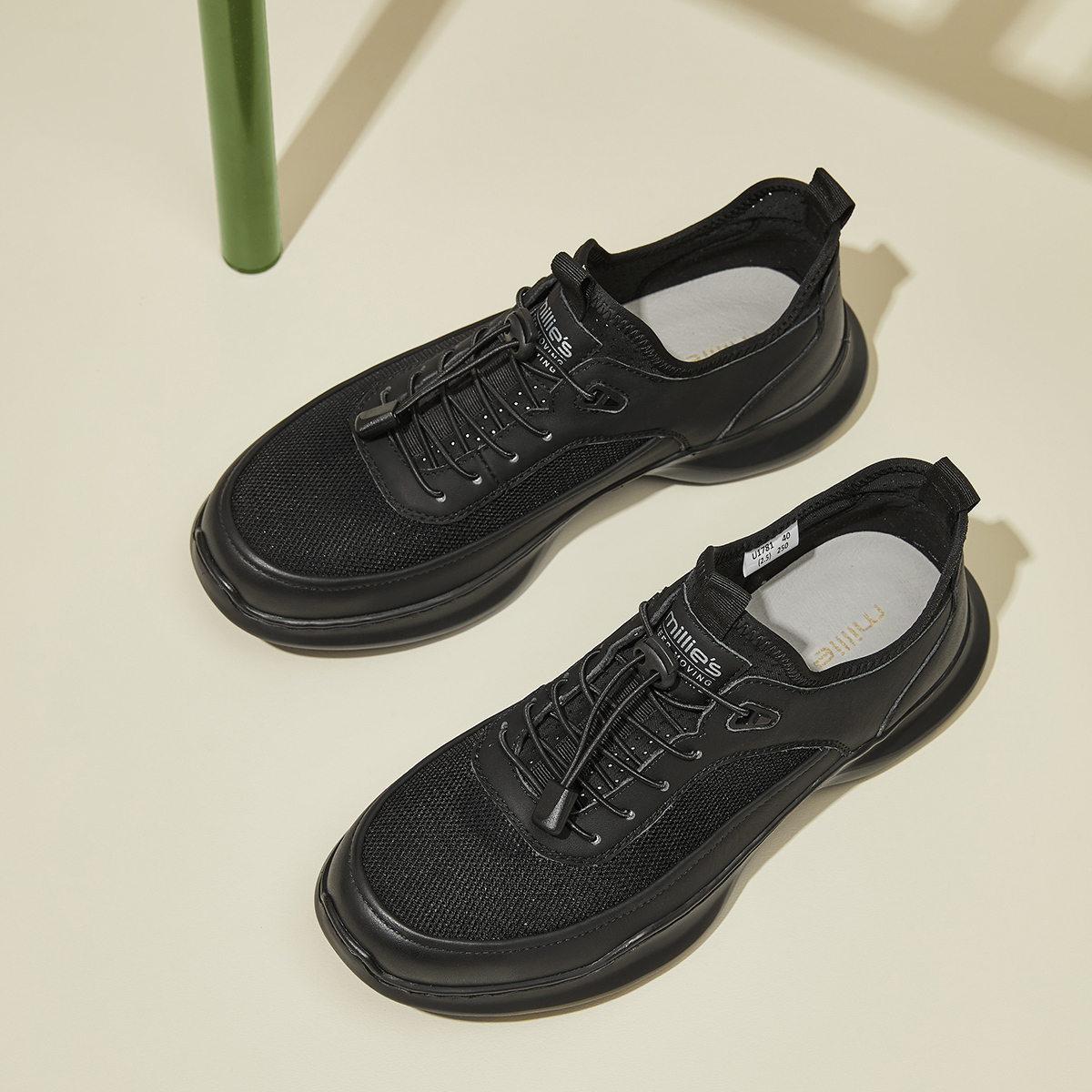 Millies Мужские повседневные кроссовки MILLIE'S низкие Abrasion Resistant Breathable черные — фото 3