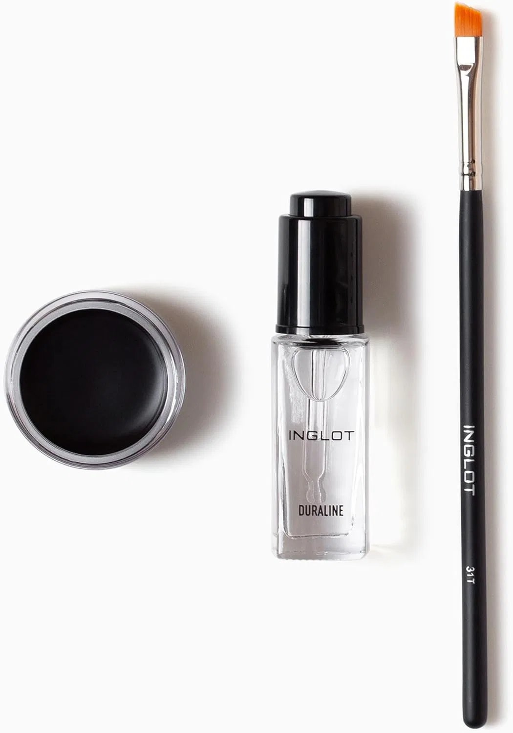 Набор для макияжа глаз Inglot: Duraline, подводка гелевая AMC 77, кисть 31T, 9мл + 5.5г — фото 4
