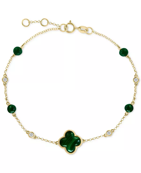 

Браслет-Цепочка Effy с малахитом и бриллиантами (1/20 карата) из 14-каратного золота Effy Collection, gold