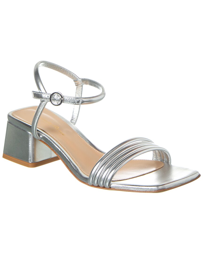 Gianvito Rossi Lena 45 Leather Sandal, серый