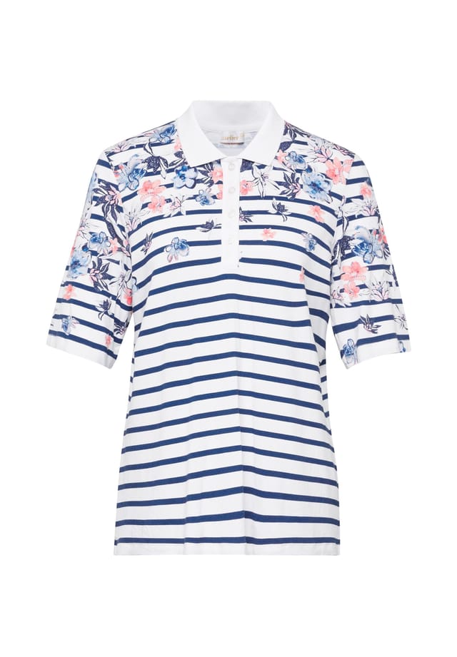 

Короткий размер: рубашка-поло с приятным для кожи принтом Goldner, мультиколор