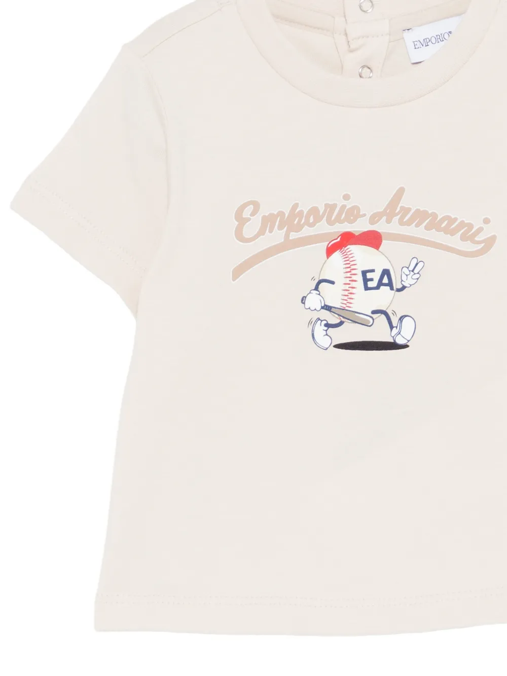 Футболка с принтом Emporio Armani Kids, бежевый — фото 3