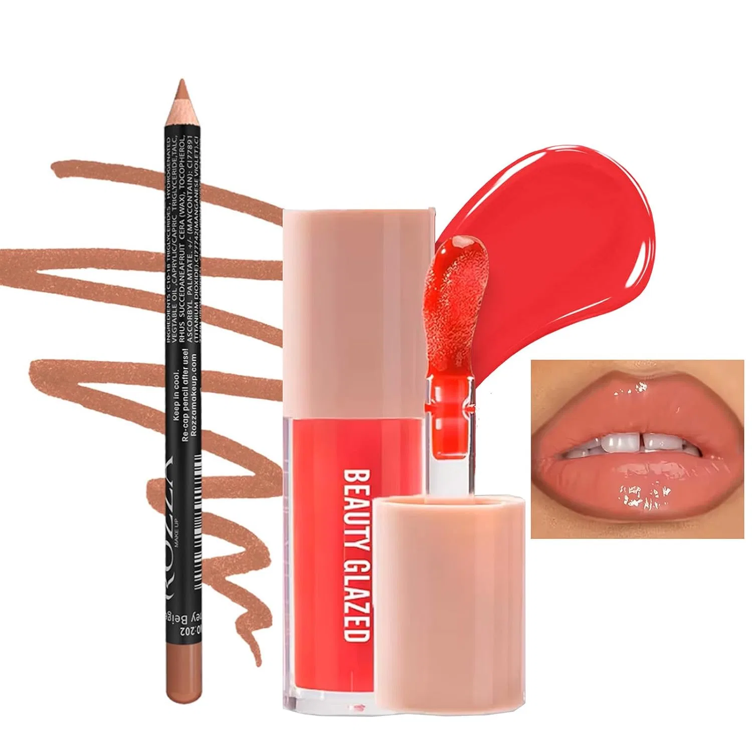 Набор для губ: карандаш и масло «Set A #202+102» Beauty Searcher, Set A #202+102 — фото 2