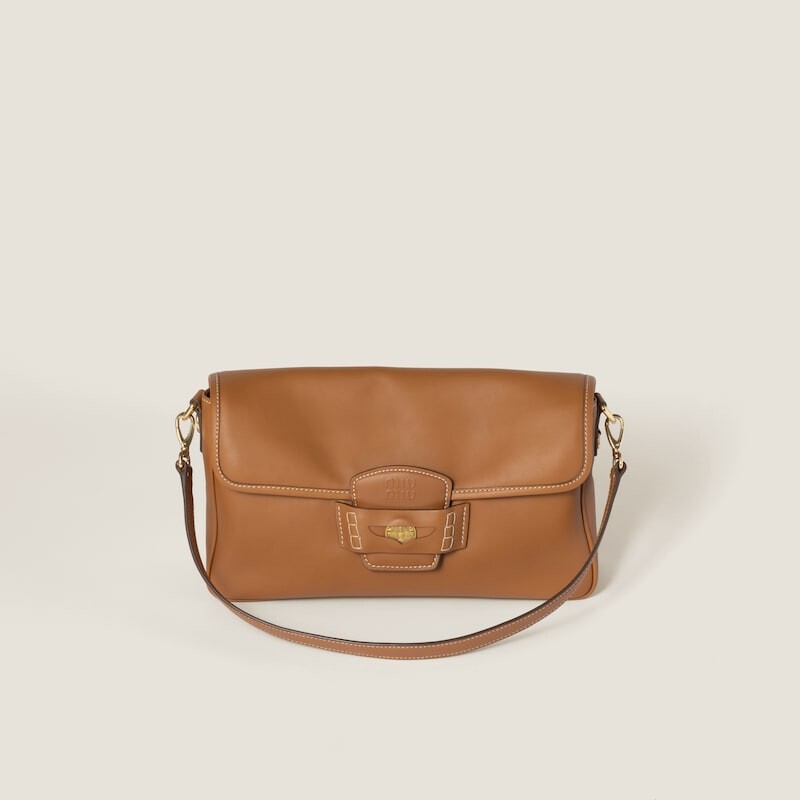 

Кожаная пенни-сумка Miu Miu, коричневый