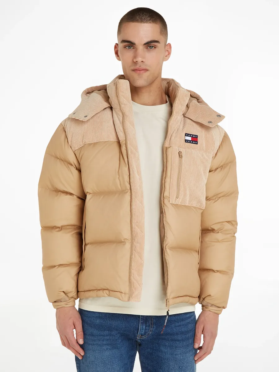 

Стеганая куртка Tommy Jeans "TJM CORD MIX ALASKA PUFFER", с капюшоном, коричневый