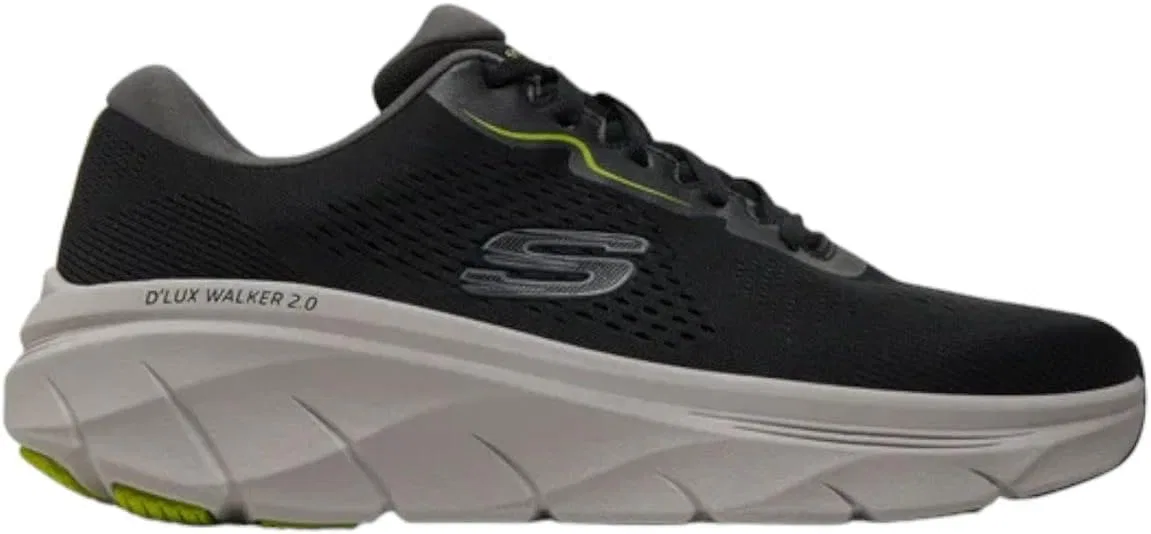 Мужские кроссовки Skechers, Black Engineered Mesh Synthetic Lime Trim