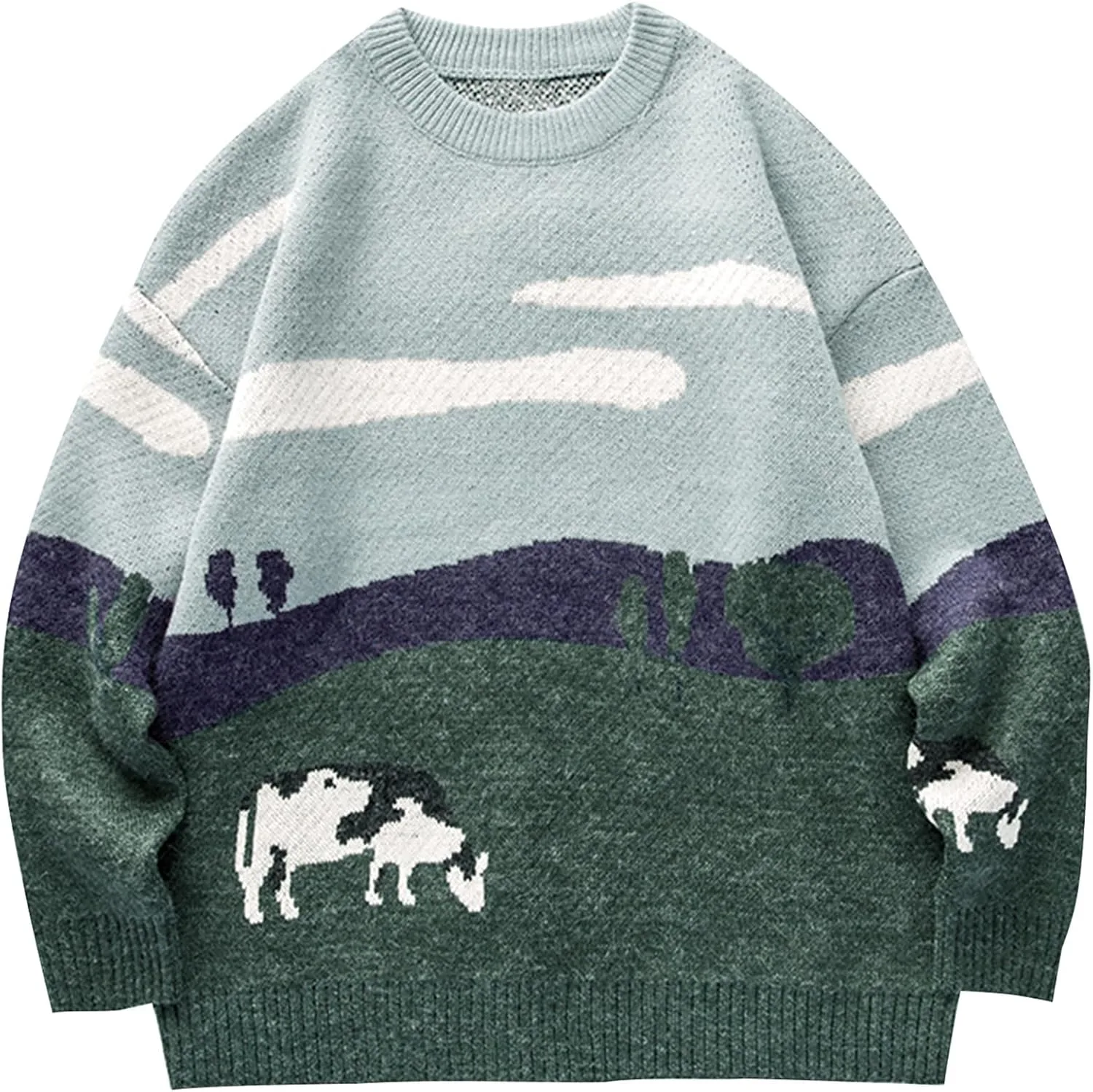 

Свитер Flygo мужской Cow, оверсайз, вязаный