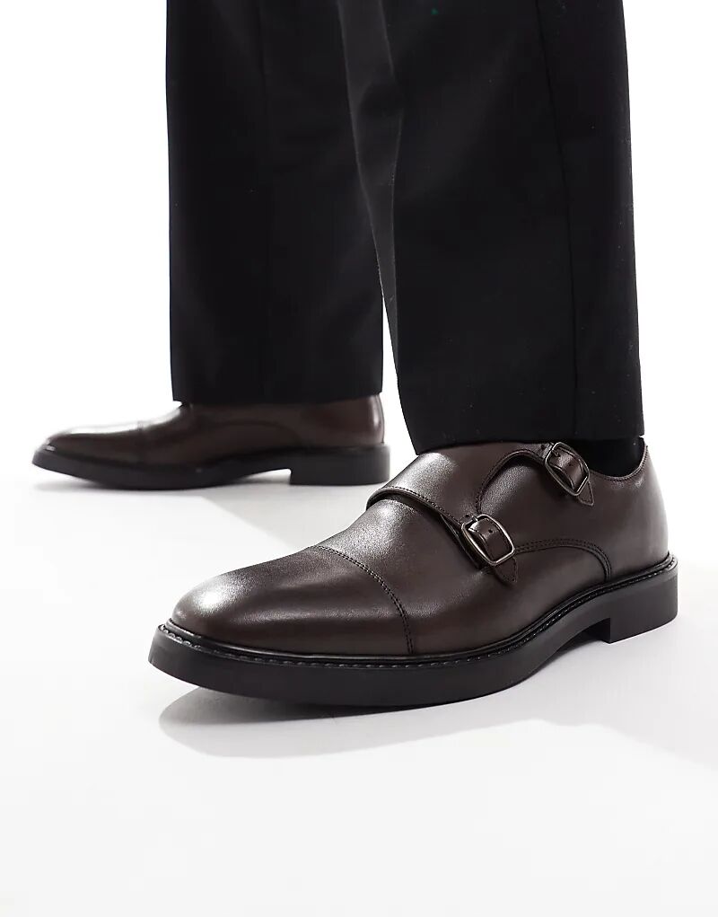 

Туфли без шнуровки ASOS DESIGN из коричневой кожи