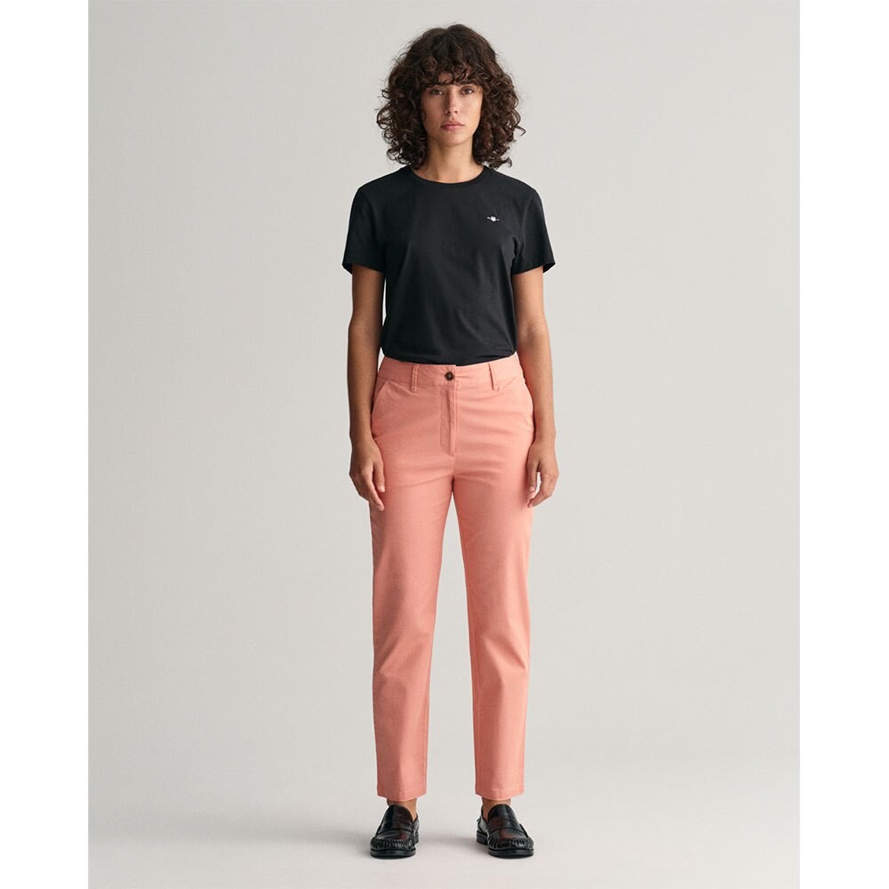 

Брюки Gant Slim Fit chino, розовый