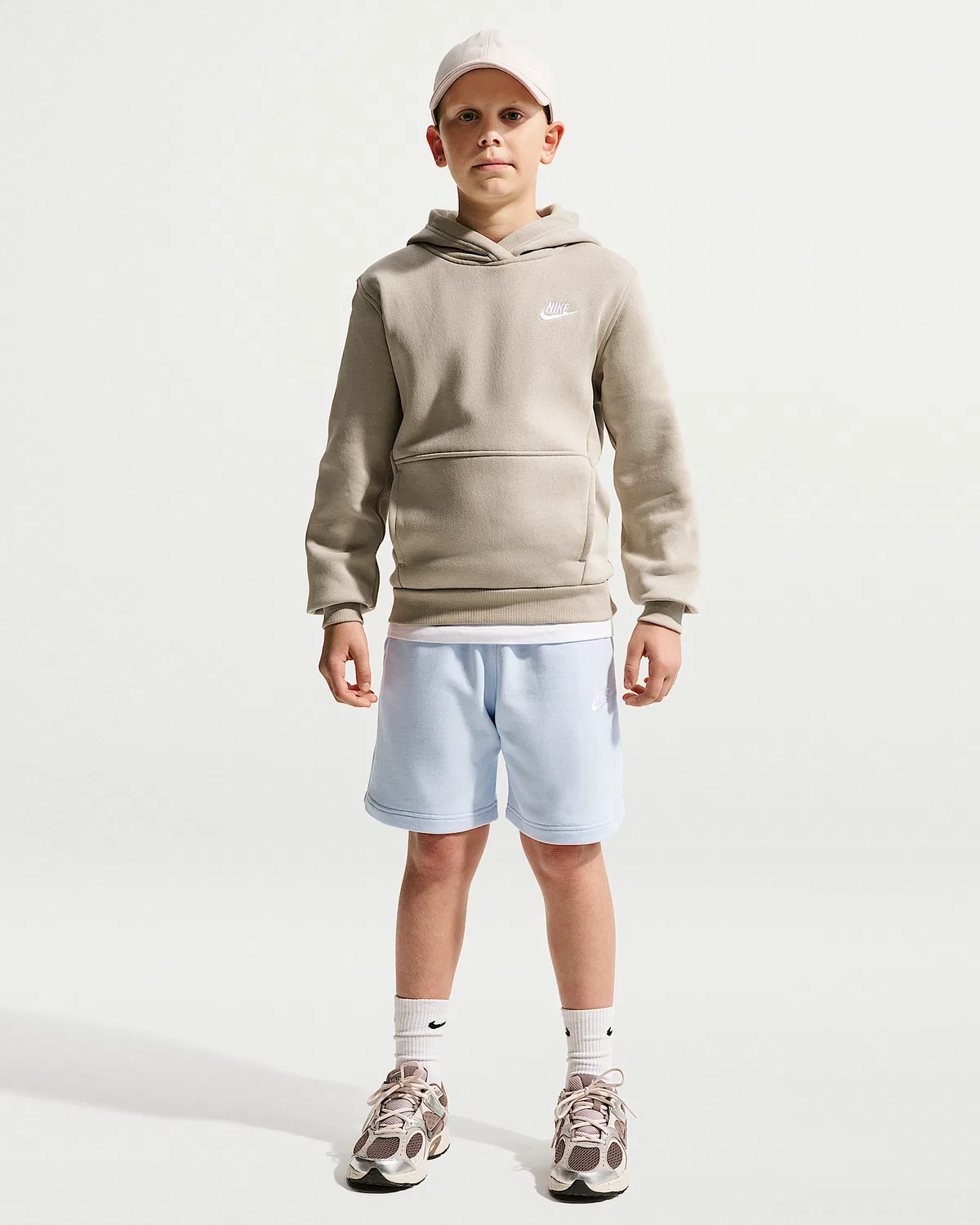 Детские шорты Nike Sportswear Club Fleece из французского флиса, Hydrogen Blue/White