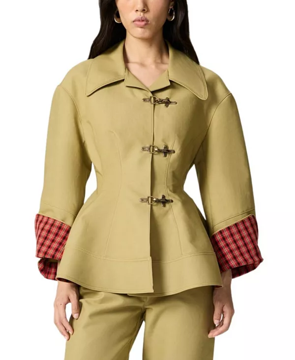 

Куртка приталенного кроя с пряжкой спереди Nocturne, зеленый