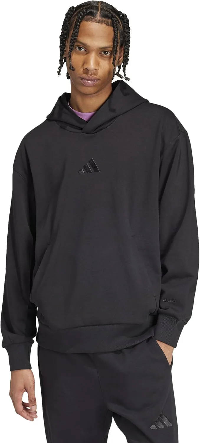 Толстовка Adidas All Szn Fleece Loose Hoodie мужская, черный — фото 4