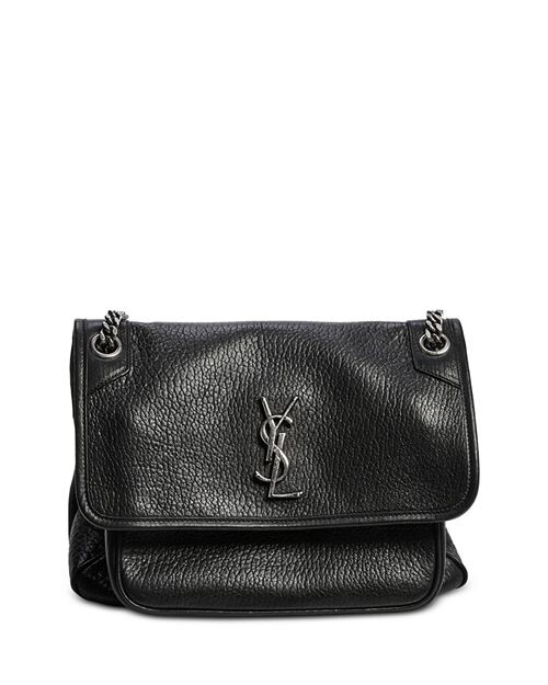 

Сумка на плечо Niki из зернистой кожи ягненка среднего размера Saint Laurent, цвет Black