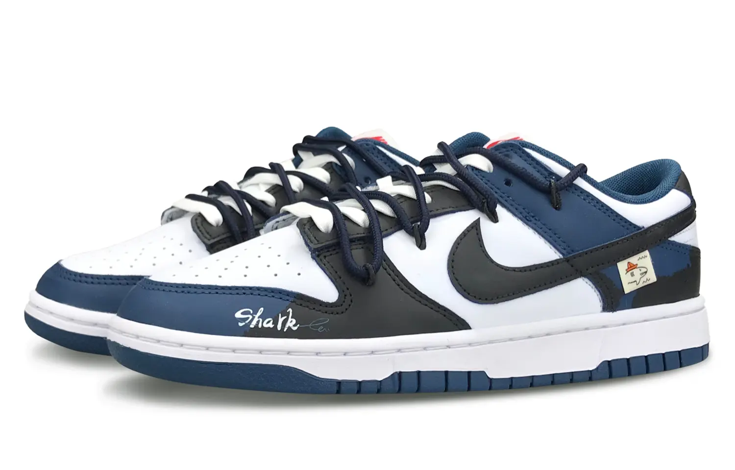 

Кроссовки Nike Dunk Skateboarding Shoes Men Low-top Blue/black/white, синий