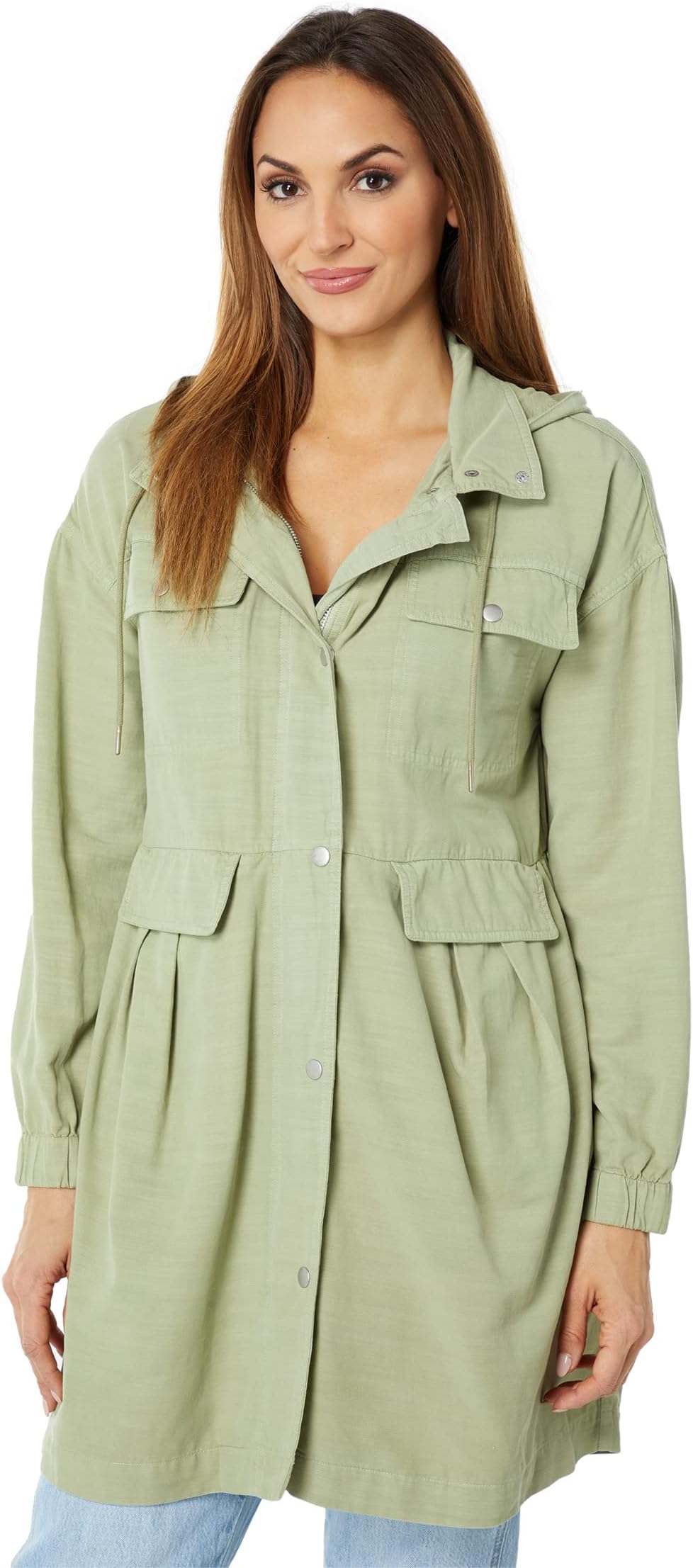 

Анорак Avec Les Filles Nylon Ruffle Sleeve Anorak, цвет Seagrass