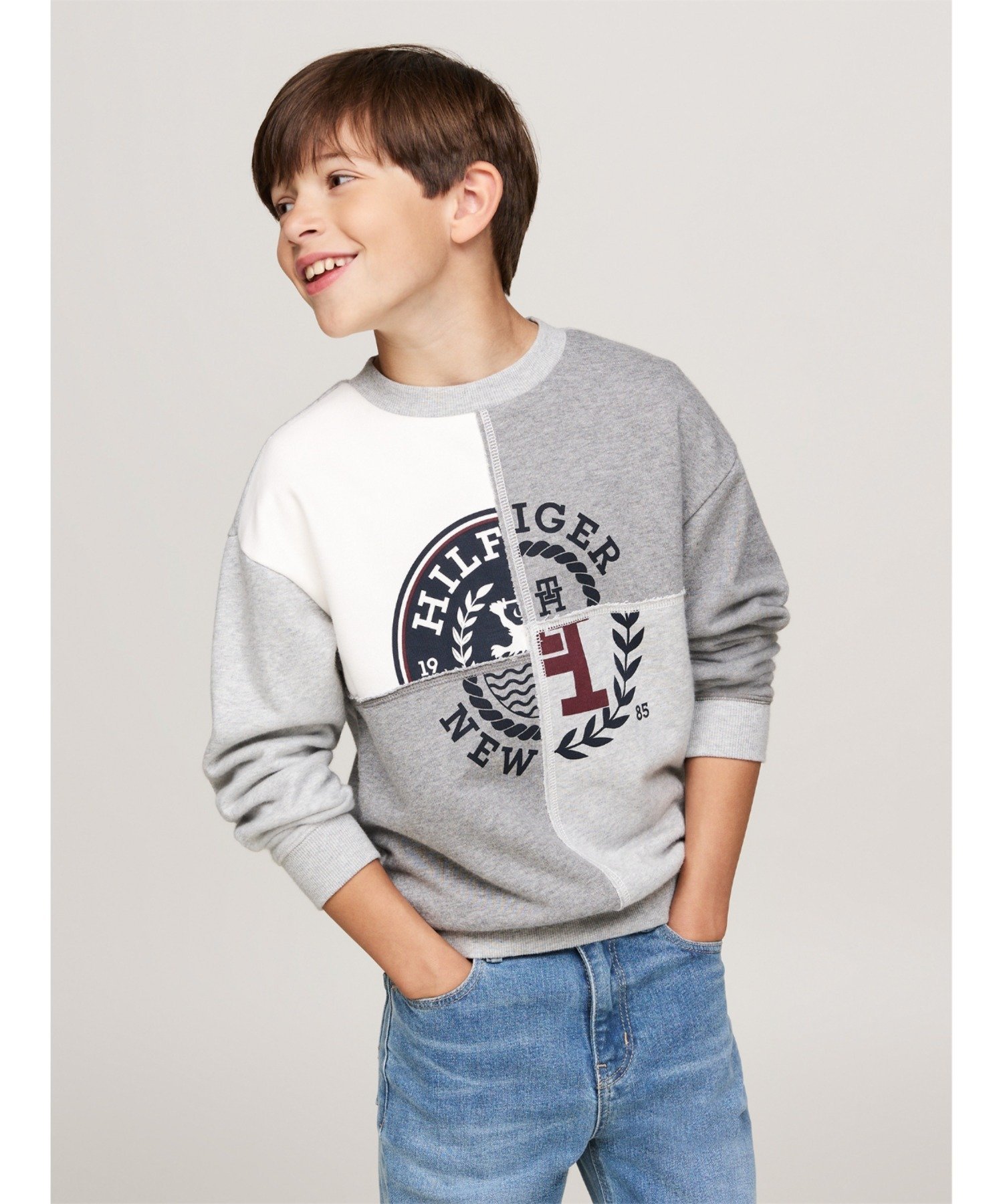 (K) Толстовка с монотипным принтом TOMMY HILFIGER BOYS, Gray