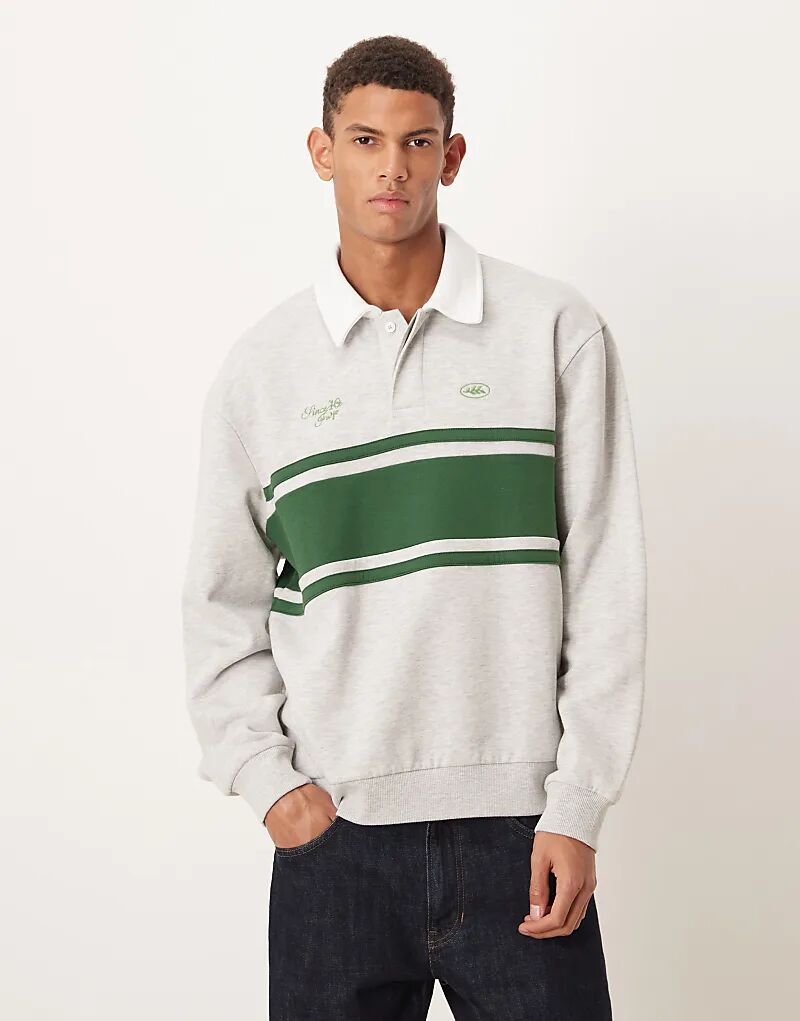 

Толстовка ASOS DESIGN оверсайз с полосатым принтом белого меланжа