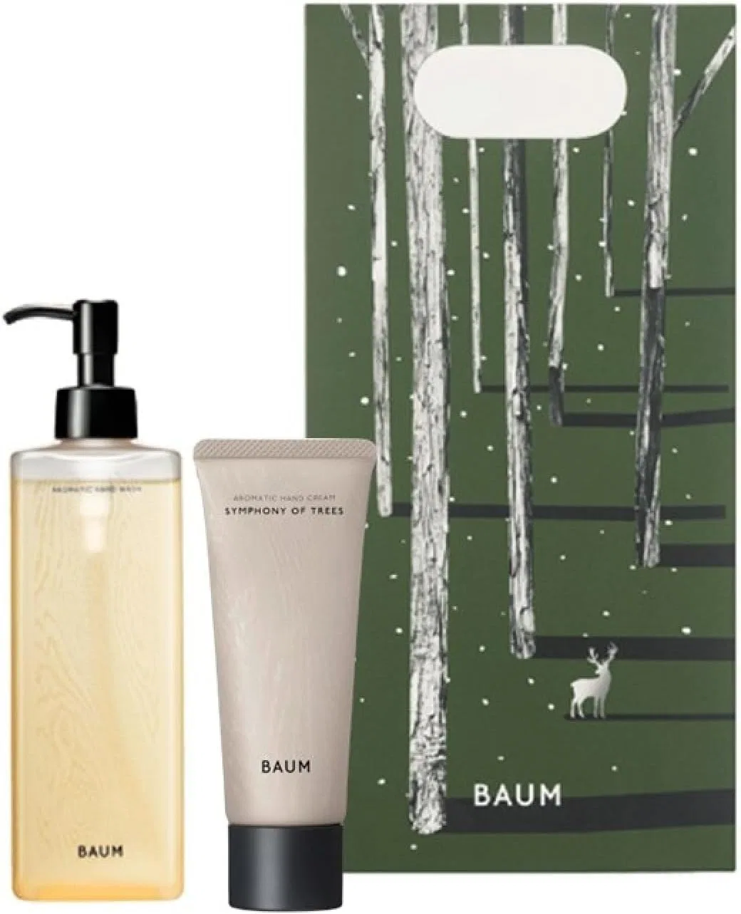 Набор для ухода Baum Gift Set: ароматическое мыло для рук 300 мл и крем для рук 75 г, аромат Woodland Winds
