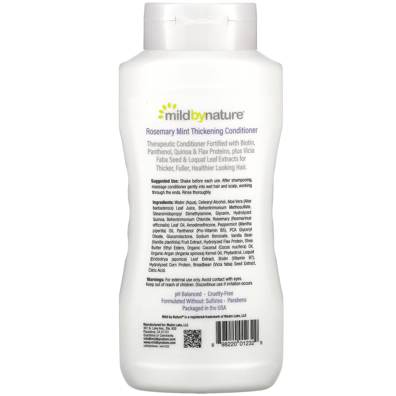 Кондиционер Mild By Nature Thickening Conditioner B-Complex + Biotin Rosemary Mint, 473 мл — фото 2