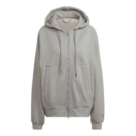 

Свитер x stella mccartney crossover sports hooded zipper cardigan long sleeves hoodie jacket medium hemp grey Adidas, бежевый
