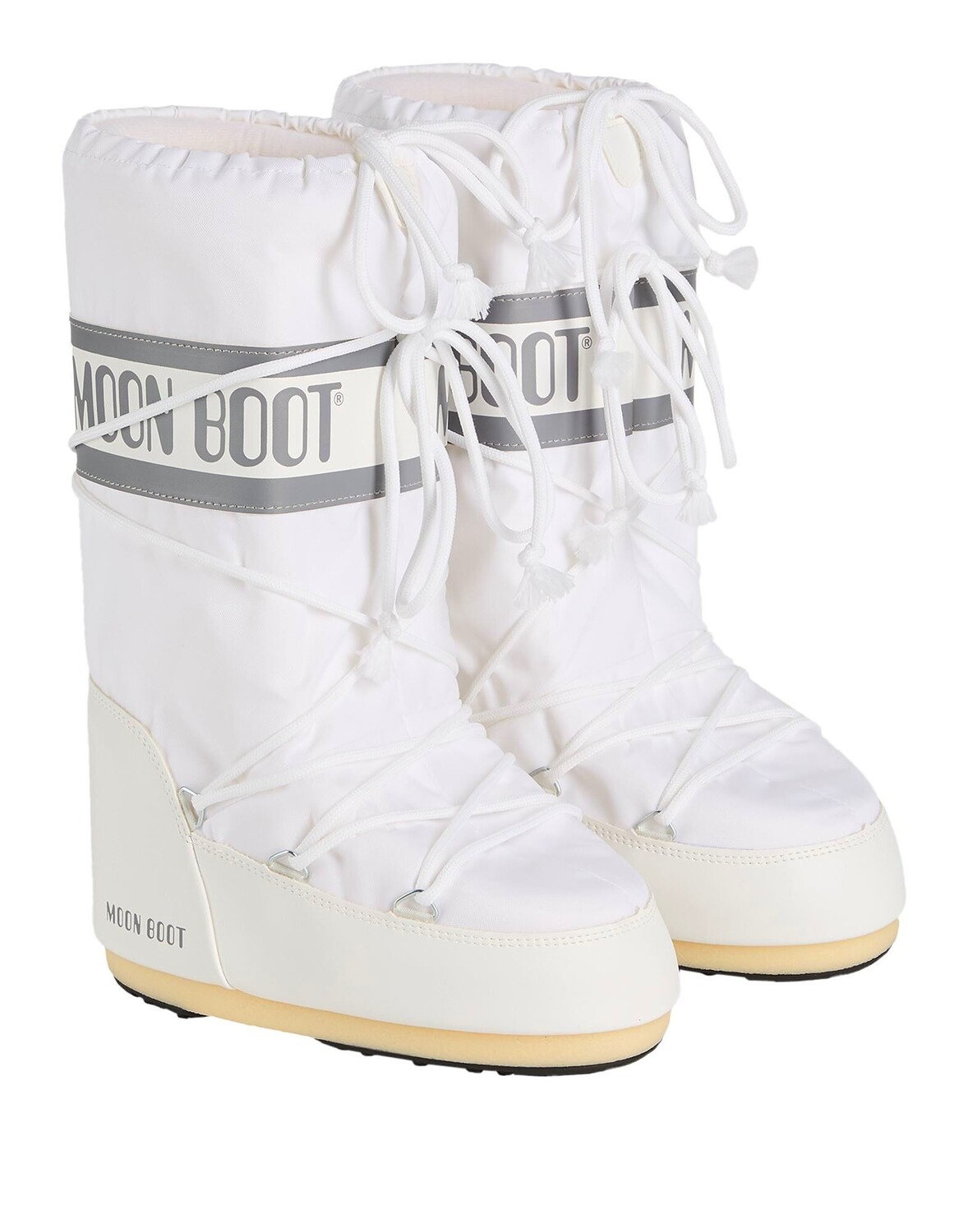 Зимние ботинки Moon Boot с логотипом и шнуровкой, белый — фото 4