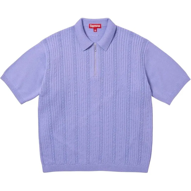Поло с застежкой-молнией и бисером SS26 WEEK1 Unisex Supreme, Purple/Purple