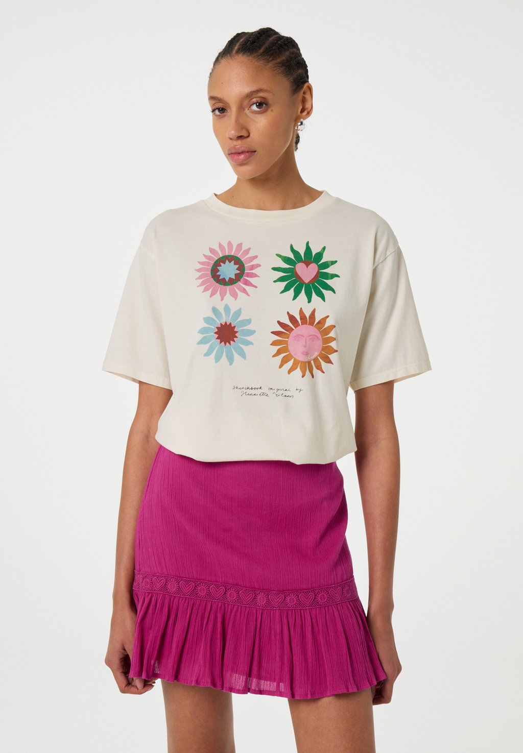 

Юбка А-силуэта Mini skirt Fabienne Chapot, розовый