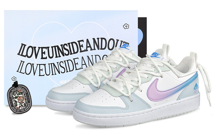 

Кроссовки Nike Court Borough Series Skateboard Shoes Women's Low-Top Blue White