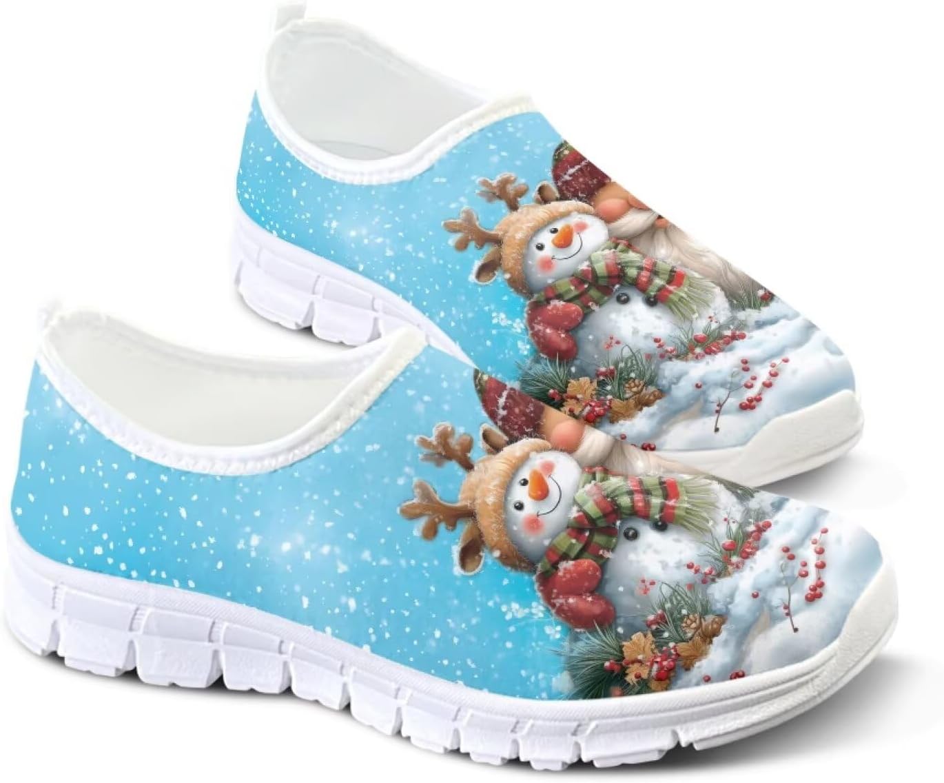 

Удобные женские прогулочные кроссовки, унисекс, повседневная мода, стильные кроссовки Fonplted, Cute Snowman Sata Claus