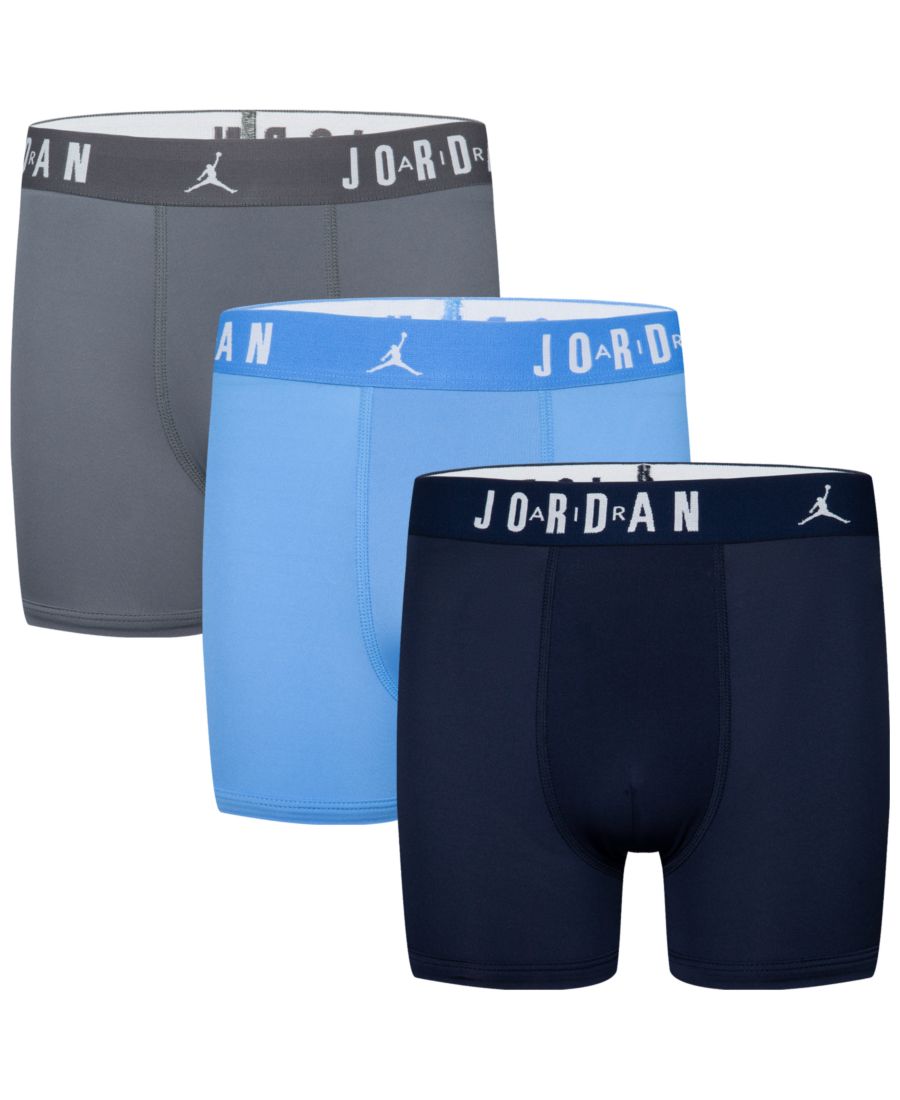 

Комплект из 3 трусов-боксеров Dri-FIT для мальчиков 8-20 лет Jordan, Gray/University Blue/Navy