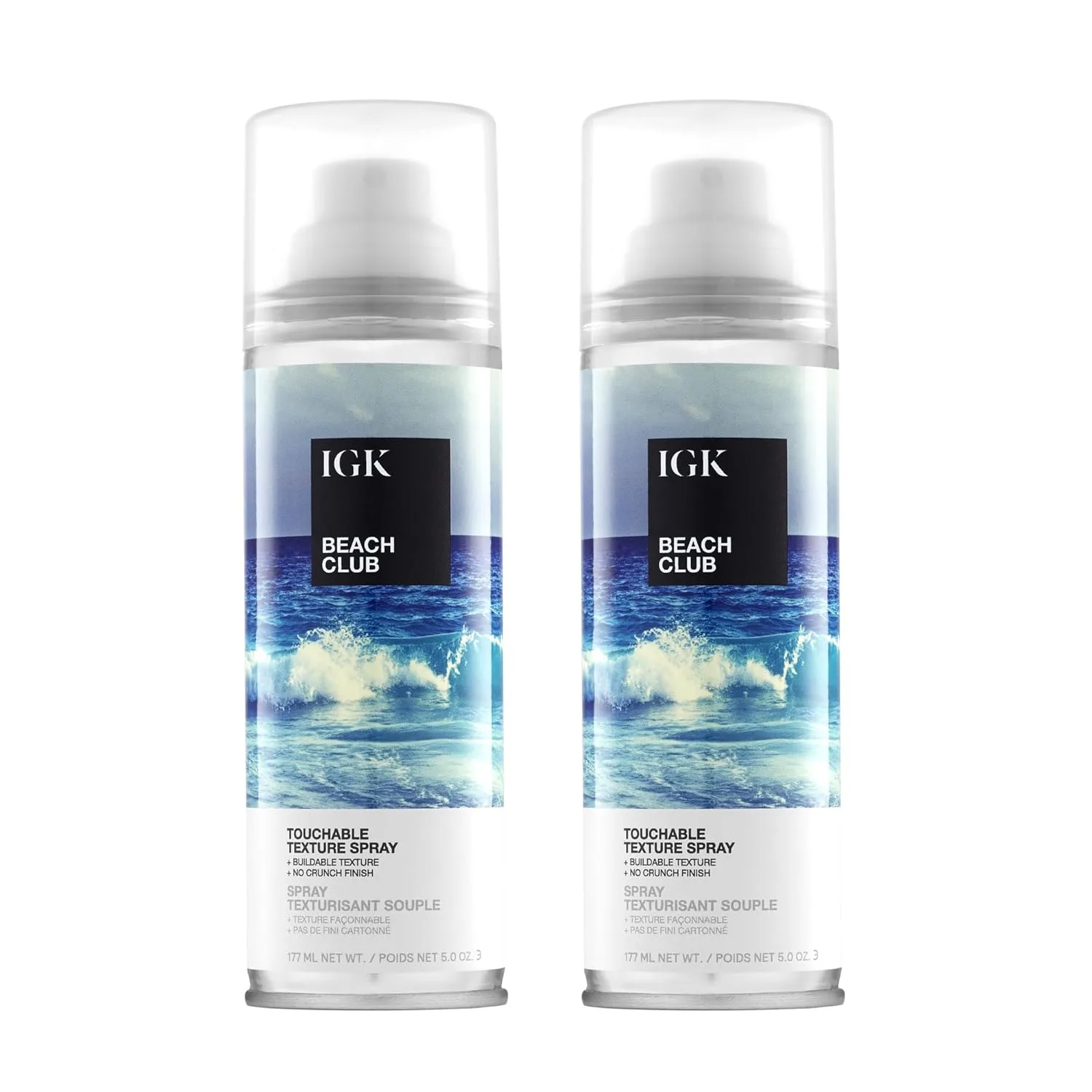 IGK Beach Club Texture Spray 2 упаковки - бессолевой спрей для объема и пляжных волн, легкая формула, для всех типов волос
