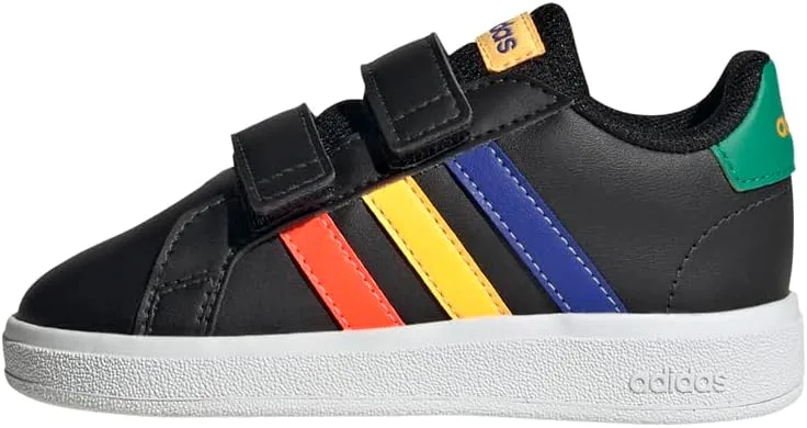 Детские кроссовки Adidas Unisex Baby Grand Court Lifestyle на губе, черный/синий/зеленый