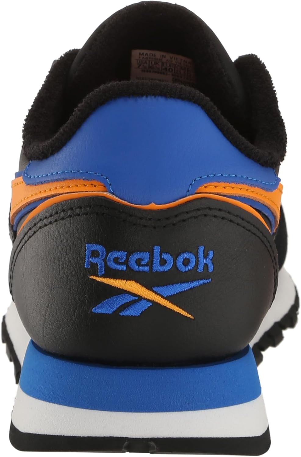Мужские винтажные кроссовки Reebok Classic Leather 1983, черный/оранжевый — фото 3