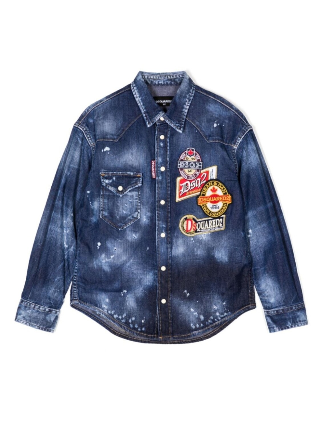 

Dsquared2 рубашка с нашивкой-логотипом, синий