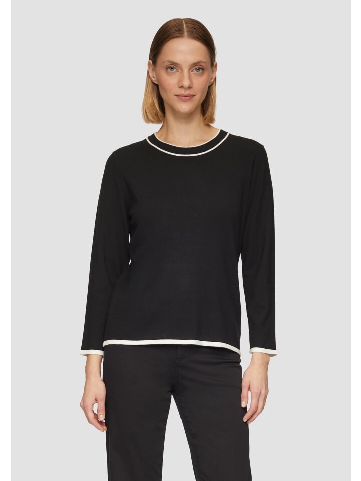 

Пуловер s.Oliver BLACK LABEL Strickpullover 3/4 Arm, черный