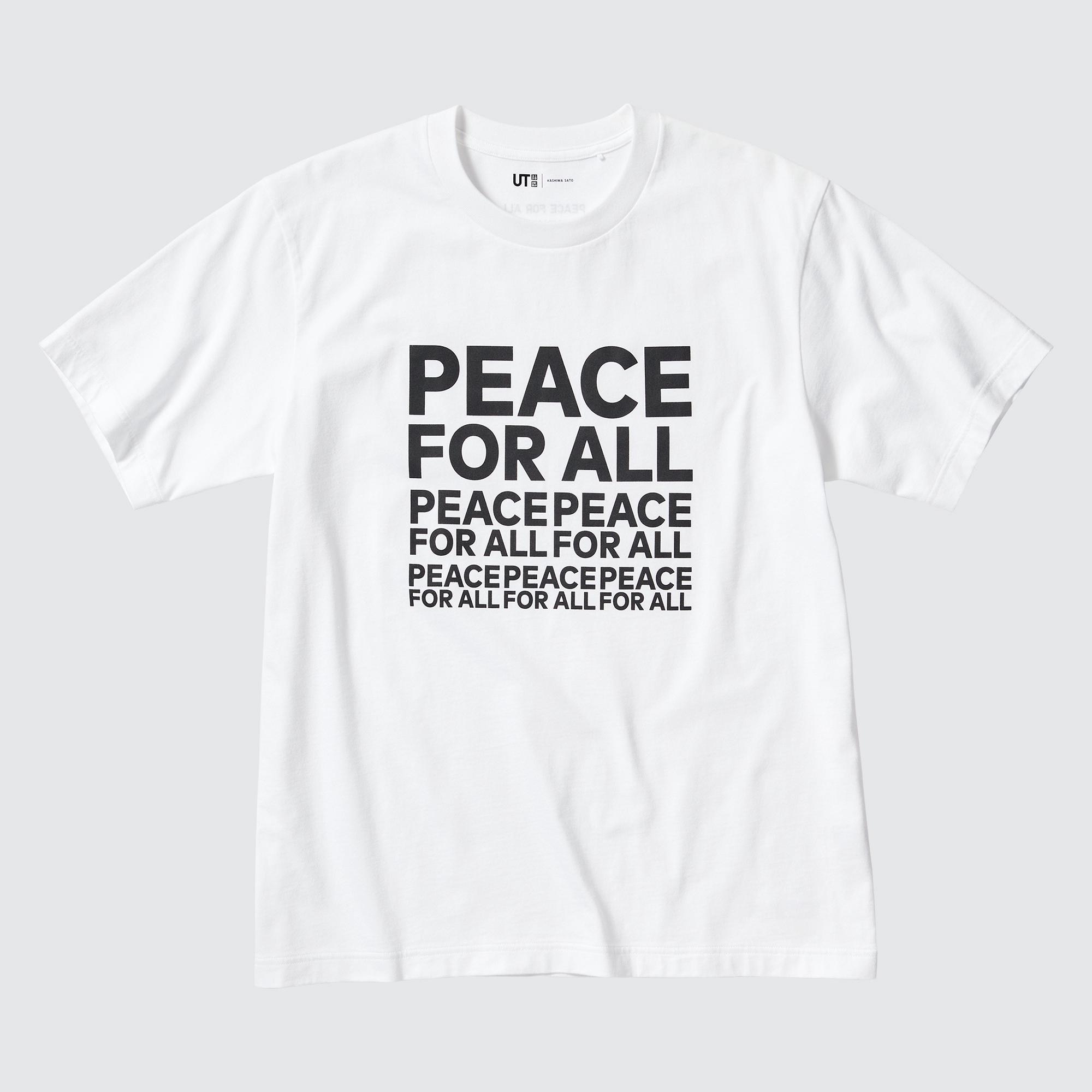 

Футболка Uniqlo Peace For All Kashiwa Sato с коротким рукавом и рисунком, белый