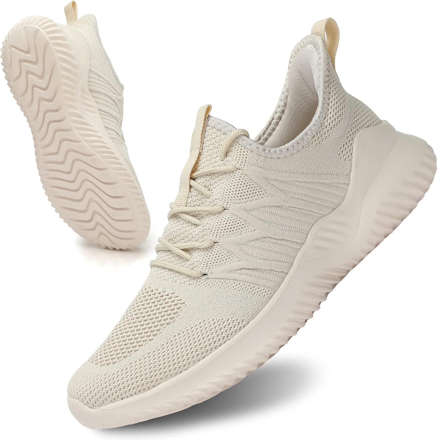 

Мужские кроссовки без шнурков для бега, спортивные прогулочные, легкие, дышащие, сетчатые, теннисные Socviis, бежевый