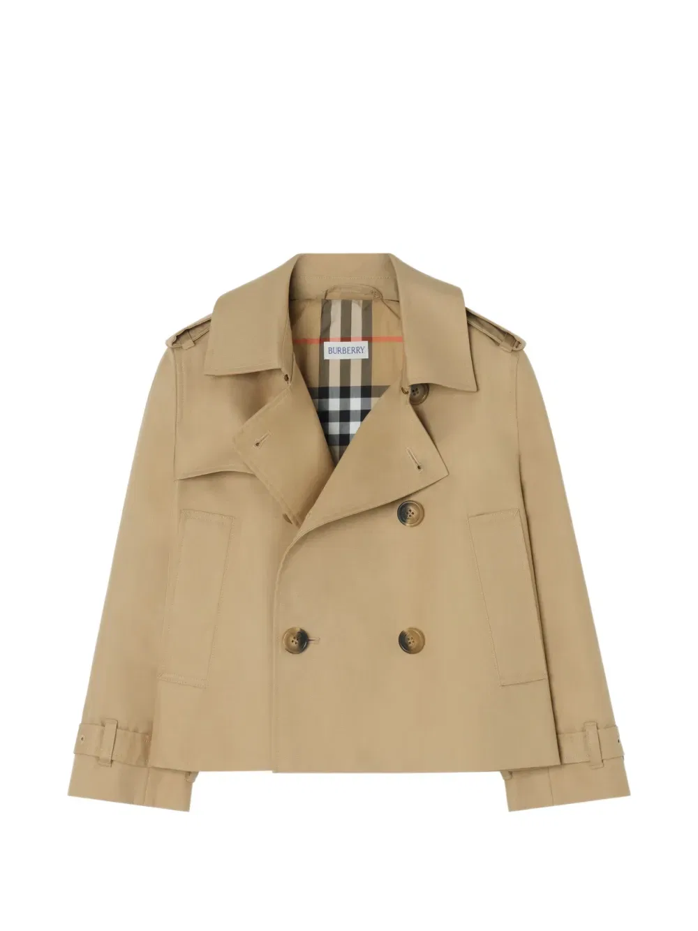 Хлопковый тренч Burberry Kids, нейтральный
